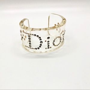 SOLD! Vintage Dior Clear Lucite Cuff Bangle